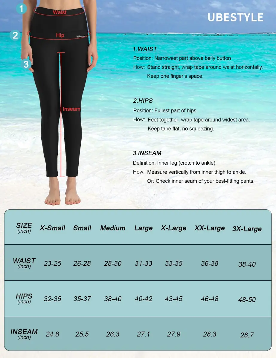 Ubestyle Women's Swim Pants UPF 50+ High Waist Rash Guard Leggings Black | Water Sports Support & Sun Protection - view 6