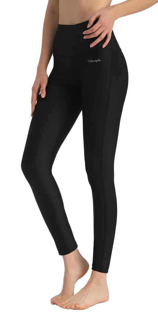 Ubestyle Women's Swim Pants UPF 50+ High Waist Rash Guard Leggings Black | Supportive, Water-Resistant, Sun-Protective - main product image