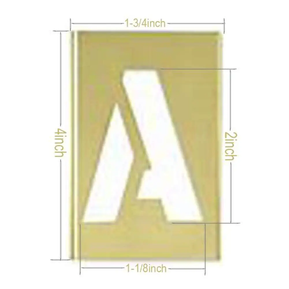 Deezio Brass Stencils Letters and Numbers 2 Inch Interlocking Letter Stencils - 46 Piece Set | Durable & Solvent Resistant for Art & Craft - view 2