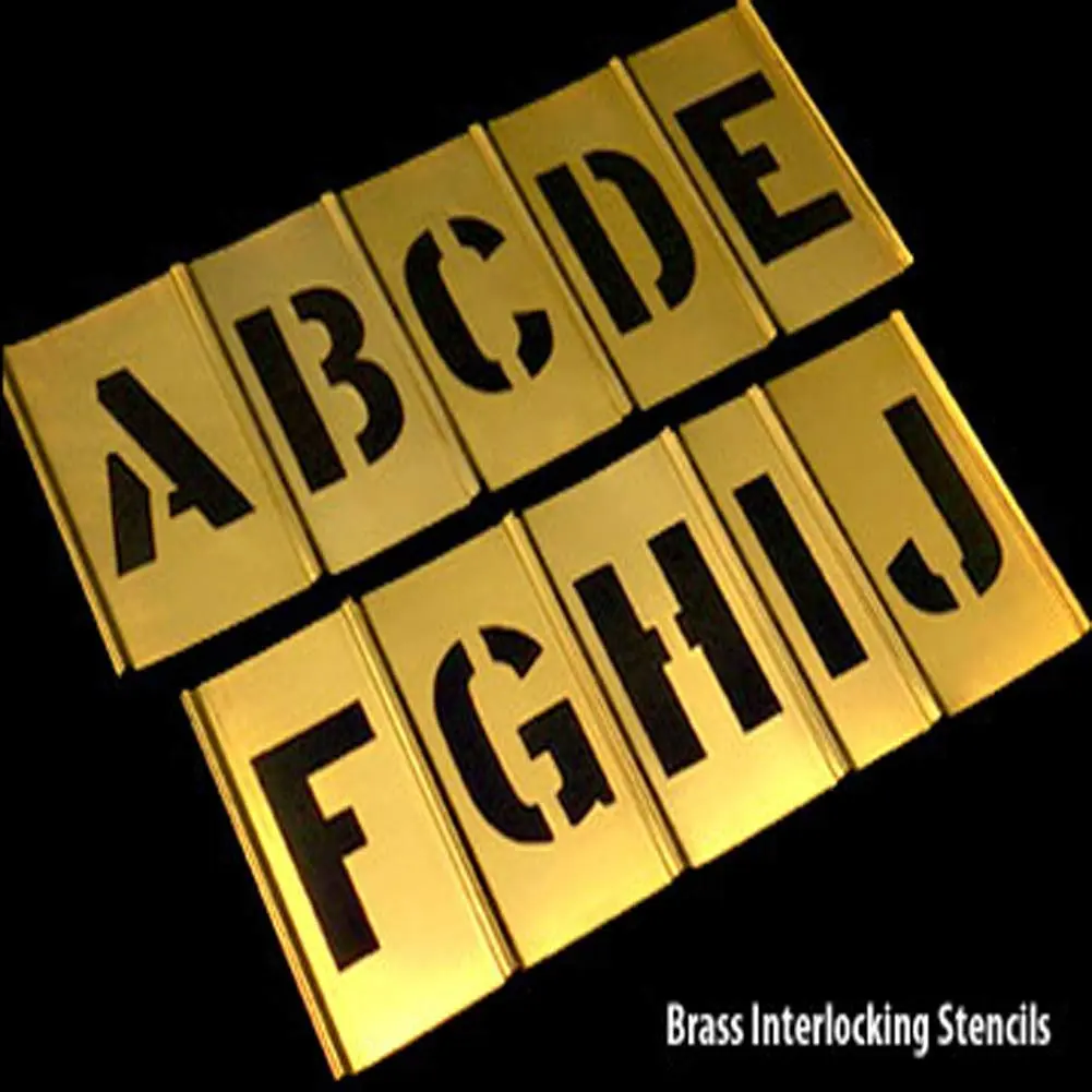 Deezio Brass Stencils Letters and Numbers 2 Inch Interlocking Letter Stencils - 46 Piece Set | Durable & Solvent Resistant for Art & Craft - view 3