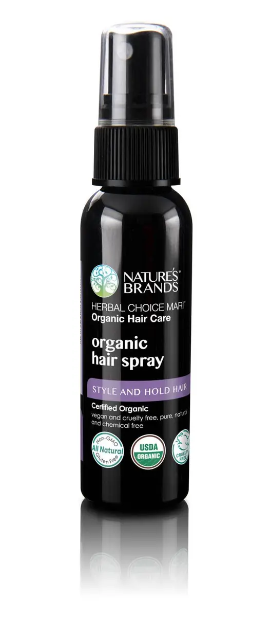 Nature's Brands Organic Hair Spray by Herbal Choice Mari 59ml (2 Fl Oz) | USDA Certified Organic, No Toxic Synthetic Chemicals - main product image
