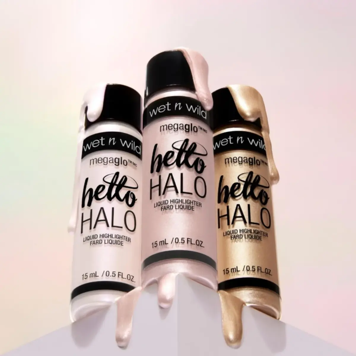 wet n wild MegaGlo Hello Halo Liquid Highlighter Makeup, Shimmer, Gold Guilded Glow 15ml (0.5 Fl Oz) | Buildable Multi-Shimmer Glow - view 3