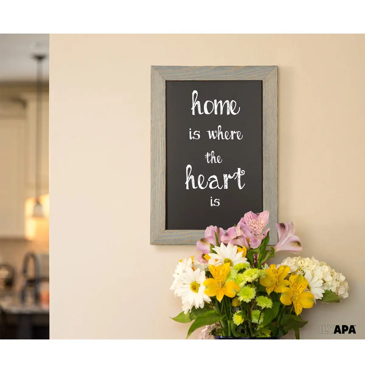Ilyapa Framed Kitchen Chalkboard Sign, 12x16 Inch - White, Rustic Hanging | Magnetic Surface for Versatile Use - view 4