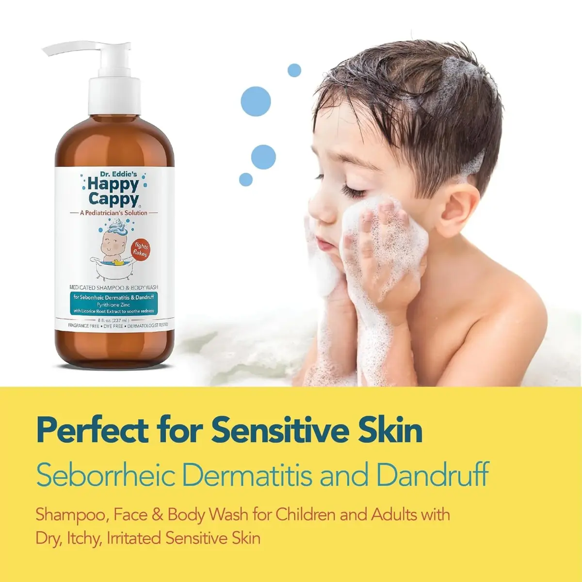 Happy Cappy Medicated Baby Shampoo and Body Wash 237ml (8 Fl Oz) | Pediatrician-Formulated for Dandruff & Cradle Cap - view 5