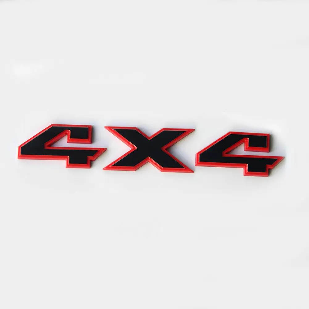 Yoaoo Vehicle Emblem 4x4 Badge 8.5" x 1.5" Gloss Red Frame | OEM 2007-2018 - main product image