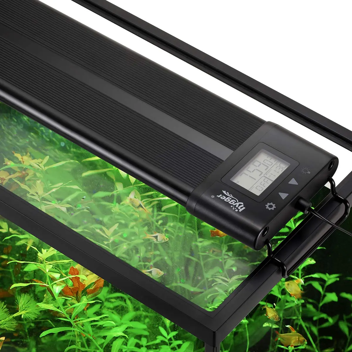 hygger 957 LED Aquarium Light 72W 18-24 Inch Black | Full Spectrum Dimmable Fish Tank Light with Timer - main product image