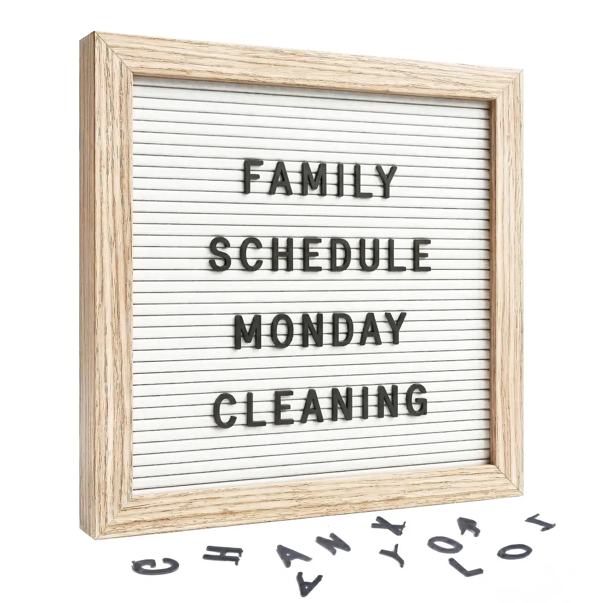 C CRYSTAL LEMON White Felt Letter Board 10x10in (25.4cm) with 336 Letters | Versatile Signage for Home, Office, Classroom - main product image