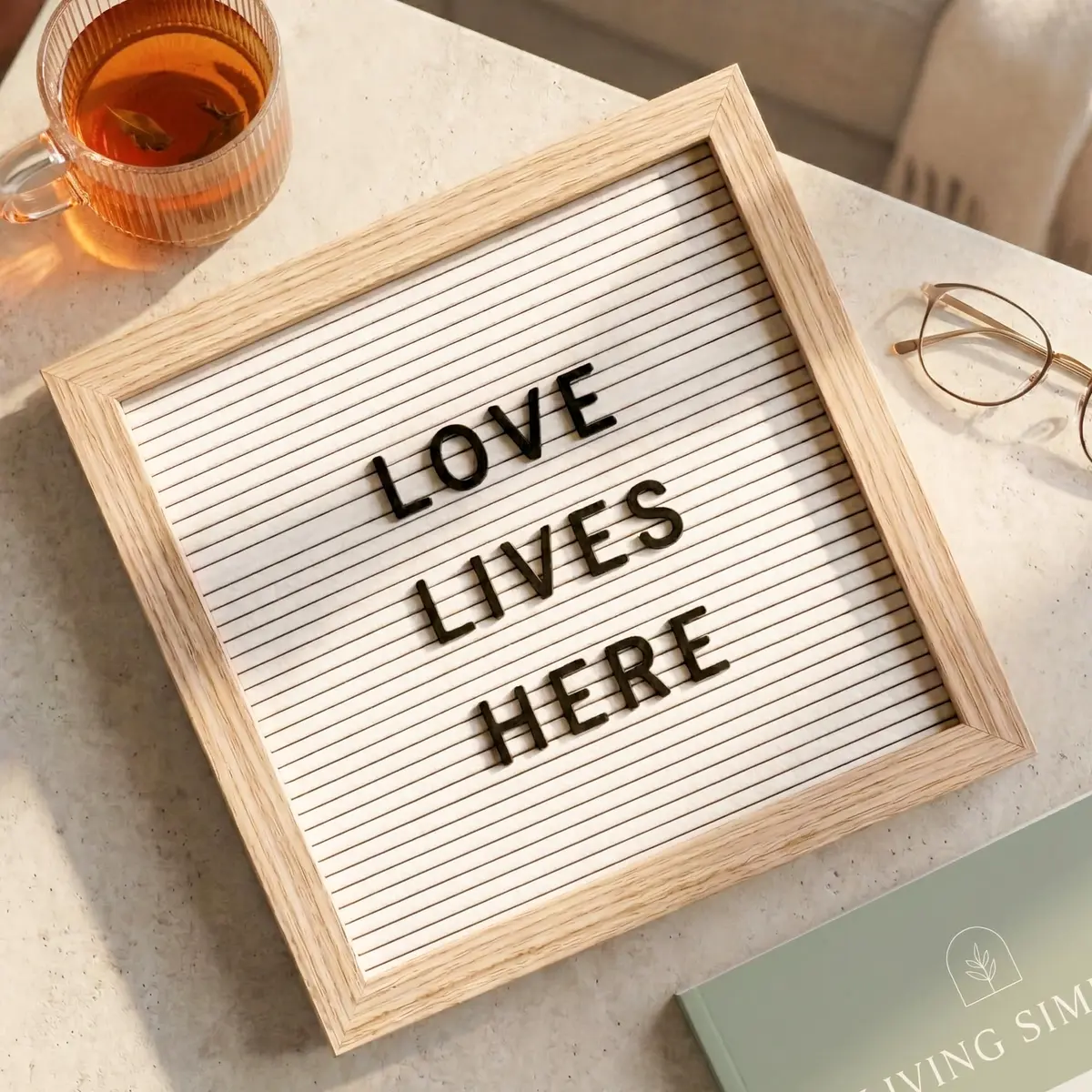 C CRYSTAL LEMON White Felt Letter Board 10x10in (25.4cm) with 336 Letters | Versatile Signage for Home, Office, Classroom - view 6