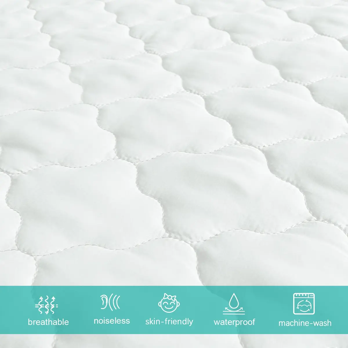 Biloban Pack and Play Mattress Protector Pad 38 x 26 Inch (96.5 x 66 cm) | Waterproof Fitted Sheet for Graco Playards - view 4