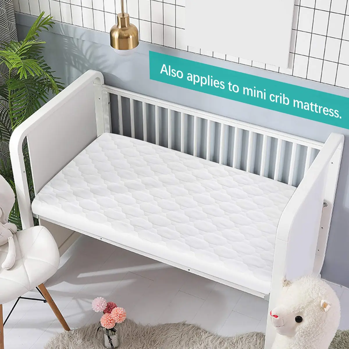 Biloban Pack and Play Mattress Protector Pad 38 x 26 Inch (96.5 x 66 cm) | Waterproof Fitted Sheet for Graco Playards - view 3