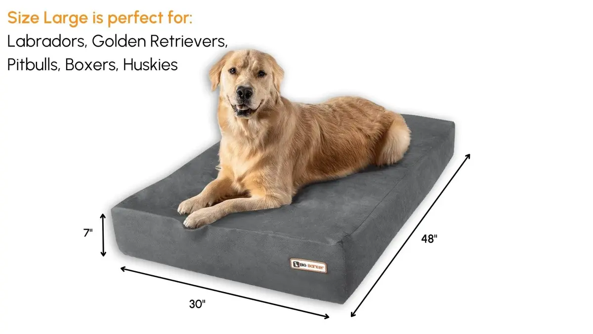 Big Barker Large Orthopedic Dog Bed 48x30x7 in Charcoal | 10-Year Shape Guarantee for Large Dogs - view 2