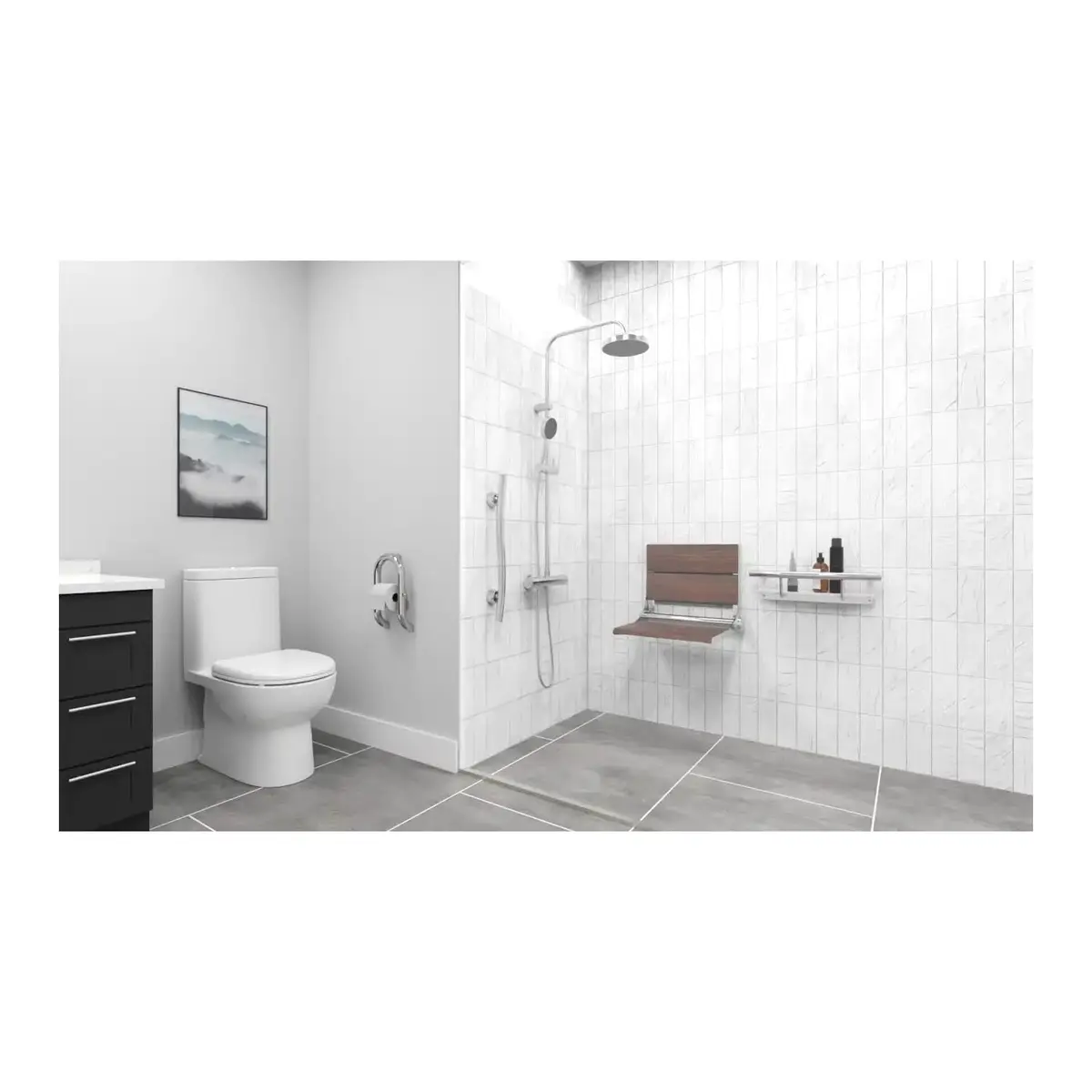 Invisia Accent Bar 24" ADA Designer Grab Bar, Bath Safety - Polished Chrome | Discreet, Stylish Support for Bathrooms - view 2