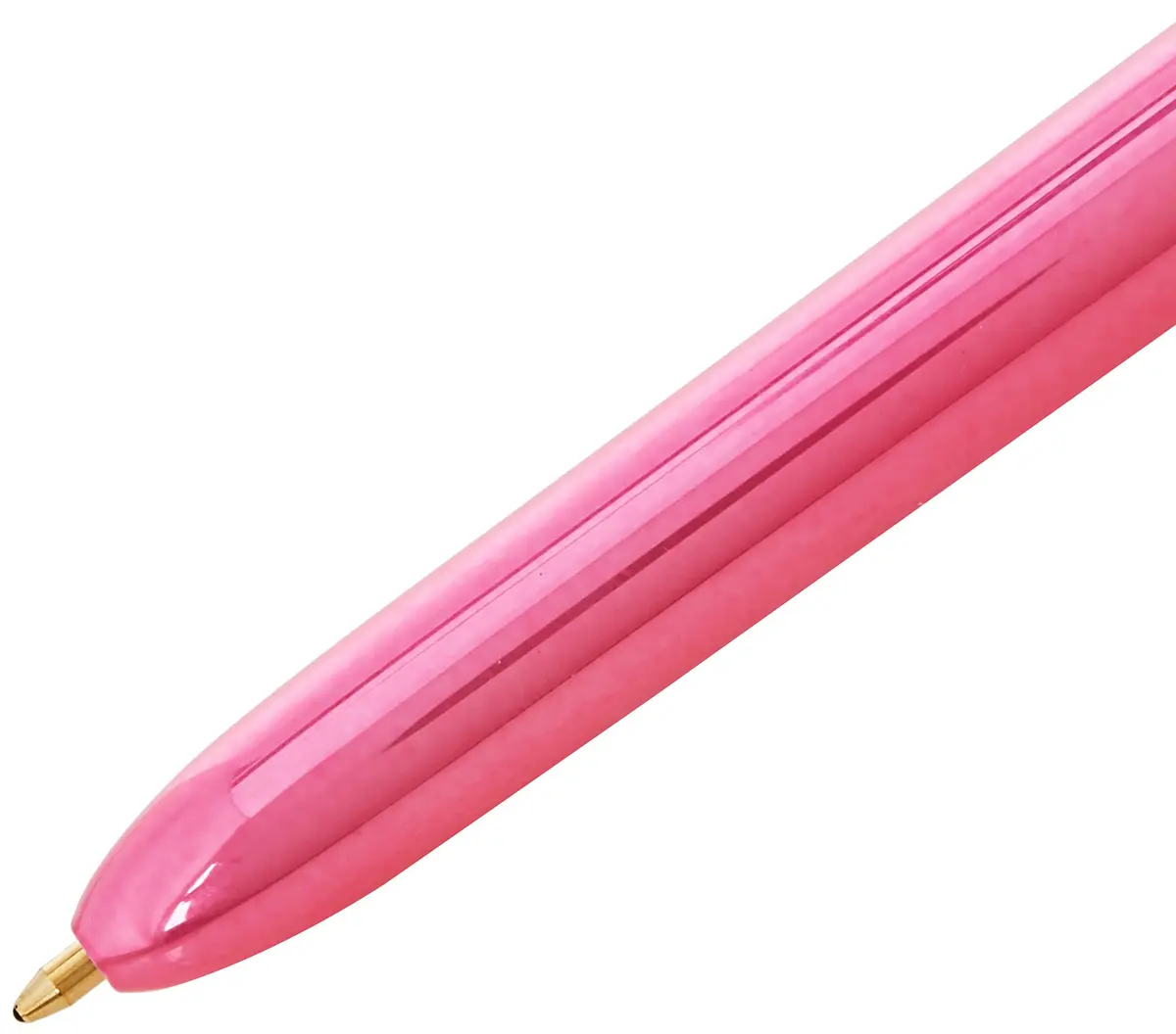 BIC 4 Colours Shine Ballpoint Pens - Box of 12 - Metallic Pink Body with 4 Ink Colours (Blue, Black, Red, Green) | Refillable, Precise, Vibrant - view 3