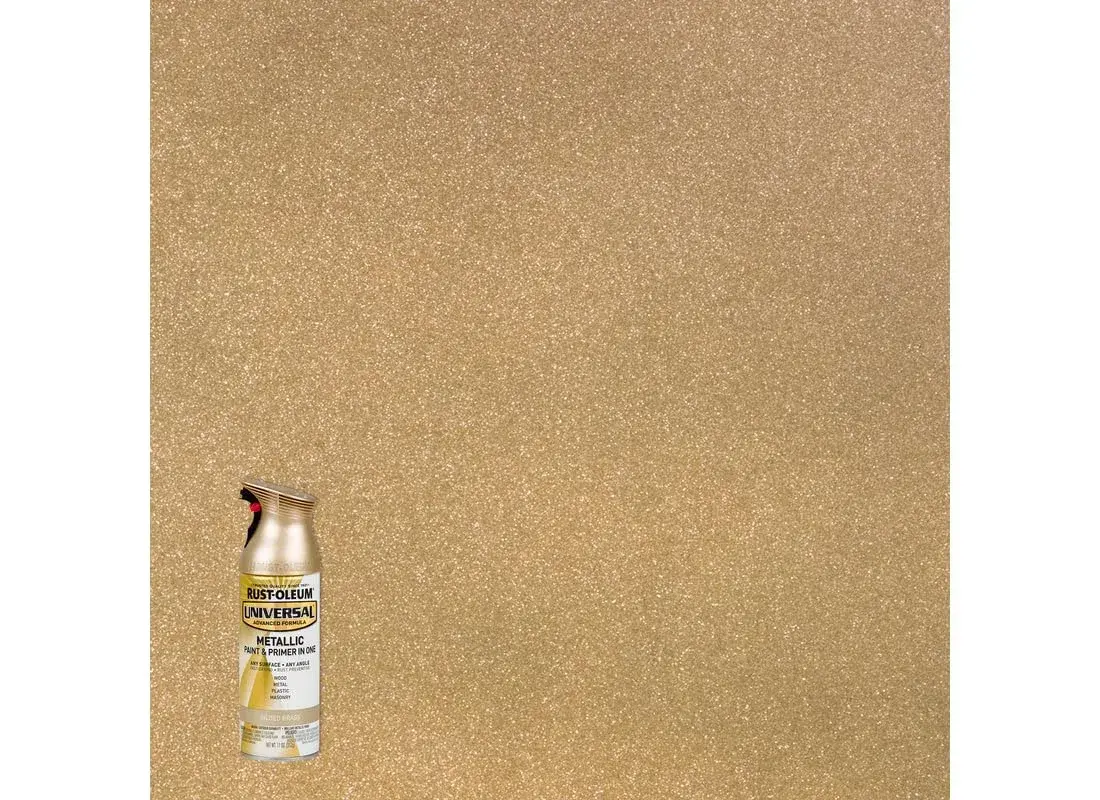Rust-Oleum Universal All Surface Gilded Brass Metallic Spray Paint, Clear Topcoat - 11 oz - main product image