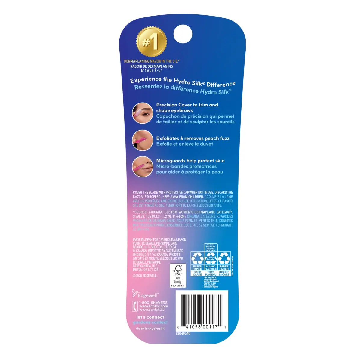 Schick Hydro Silk Touch-Up Dermaplane Razor for Women Face, 3 ct | Multi-Purpose Beauty Tool for Eyebrow Shaping & Peach Fuzz Removal - view 9