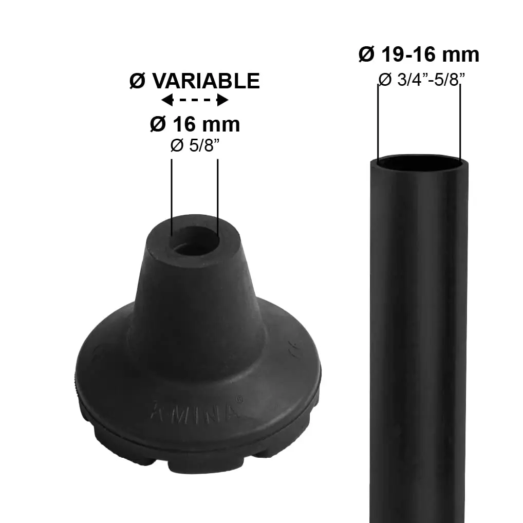 KMINA Crutch Tips 3/4 Inch | All Terrain Rubber Tips for Walking Sticks & Crutches - view 5