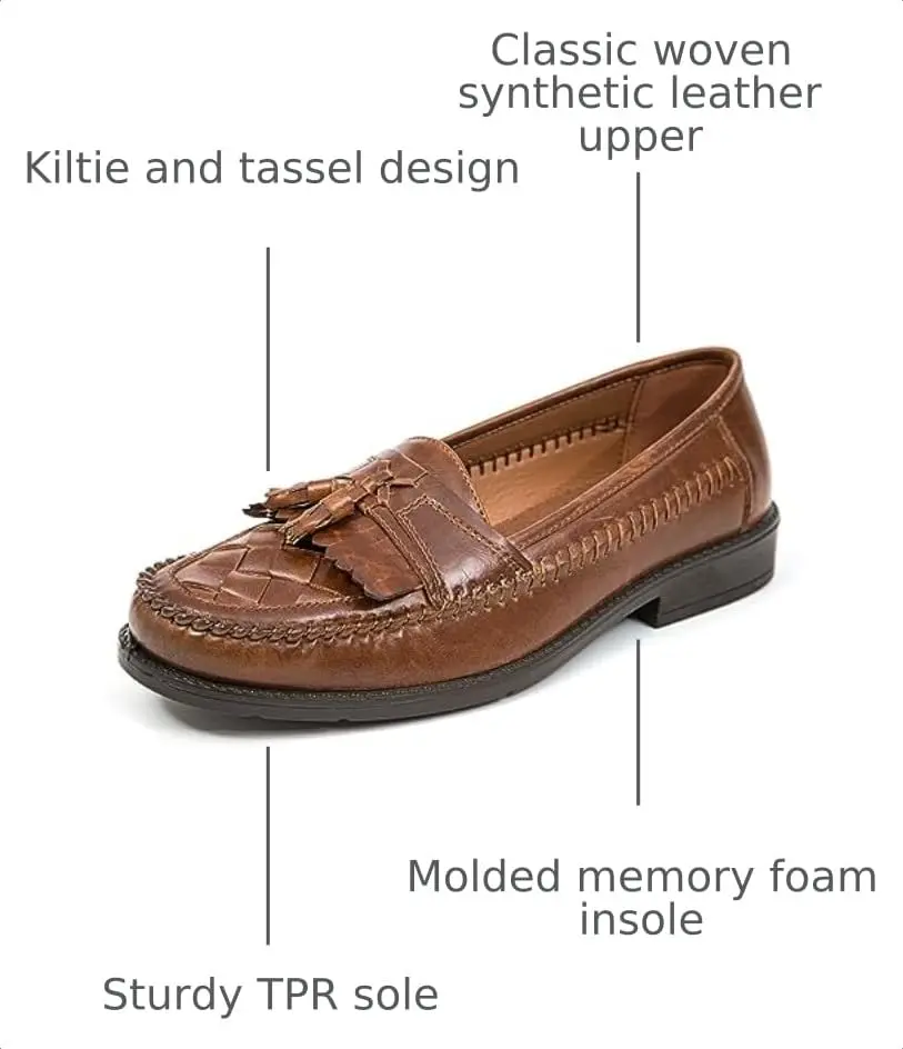 Deer Stags Herman Loafer, Cognac, 8 Wide US | Classic & Versatile Dress Moccasin - view 3