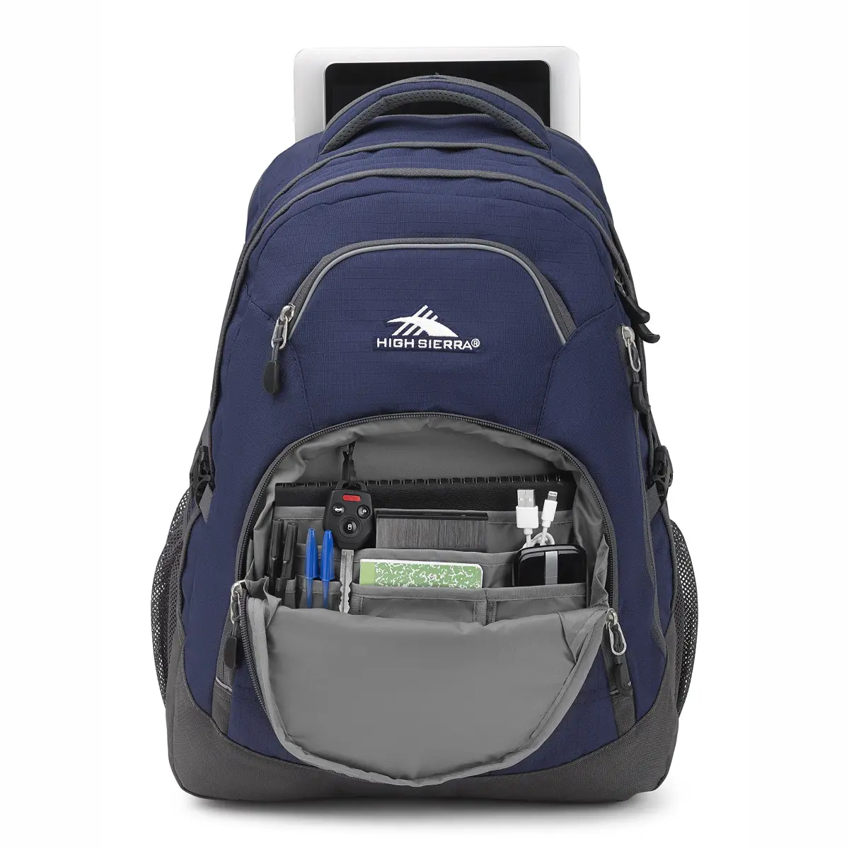 High Sierra Access 2.0 Laptop Backpack, True Navy/Mercury, 26.5L (20.2x15x7.6 in) | Padded Sleeves & Airflow Back Panel - view 3