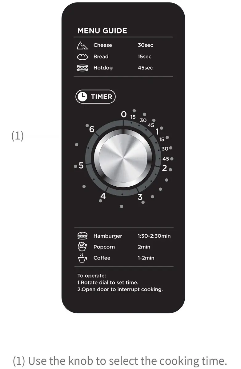 Midea Equipment 1025F0A Countertop Commercial Microwave Oven with Dial, 1000W, Stainless Steel.9 CuFt | 6-Min Timer & UL Listed - view 3