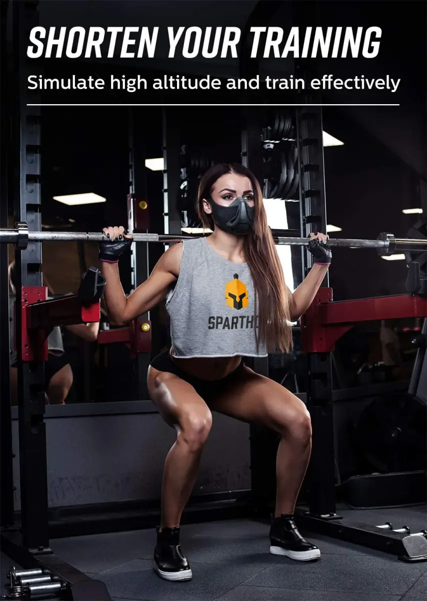 Sparthos High Altitude Training Mask, Running Breathing Mask - Midnight Black | 16 Breathing Levels - view 2