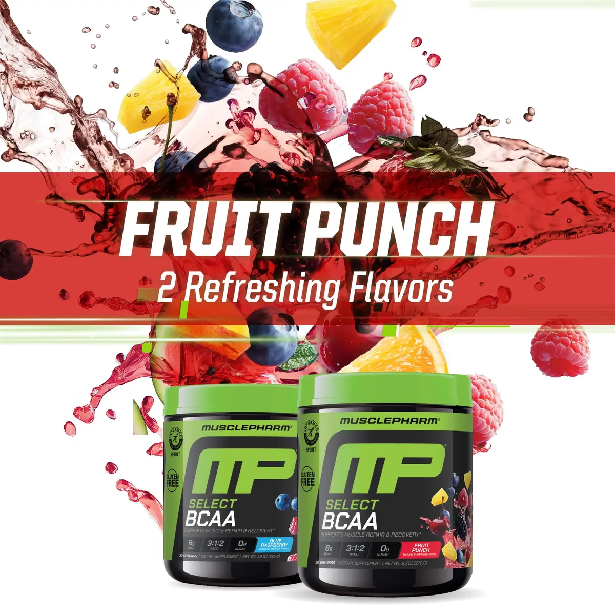 Muscle Pharm Select BCAA Powder | Fruit Punch | 9.5 Ounce (Pack of 1) | Supports Lean Muscle & Recovery - view 7