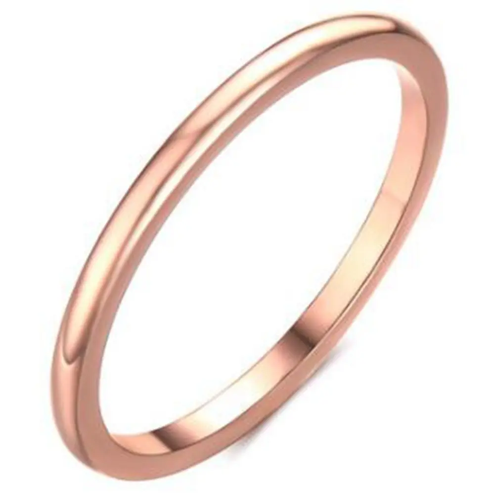 Jude Jewelers 1.5mm Stainless Steel Classical Plain Stackable Wedding Band Ring (Rose Gold, Size 7 US / 14 IN) | Comfort Fit for Daily Wear - main product image