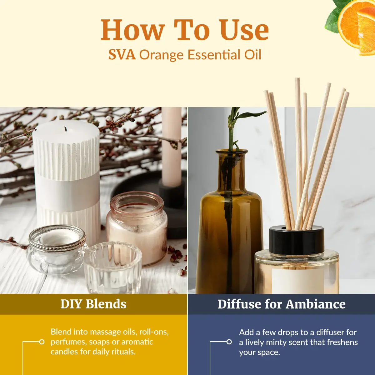SVA ORGANICS Orange Essential Oil 118 ml (4 Fl Oz) | Pure Citrus Aroma for Diffusers & DIY - view 6