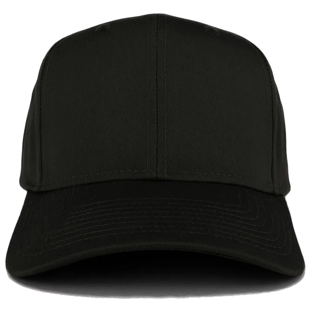 Armycrew XXL High Crown Baseball Cap Black | Adjustable Snapback for Big Heads - view 2