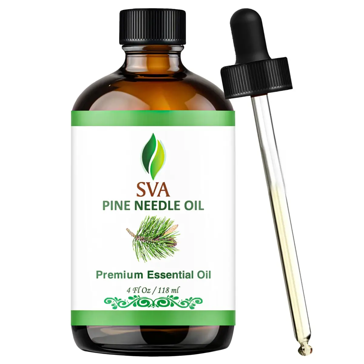 SVA ORGANICS Pine Needle Essential Oil 118 ml (4 Fl Oz) | Natural Woody Aroma for Diffuser & DIY - main product image