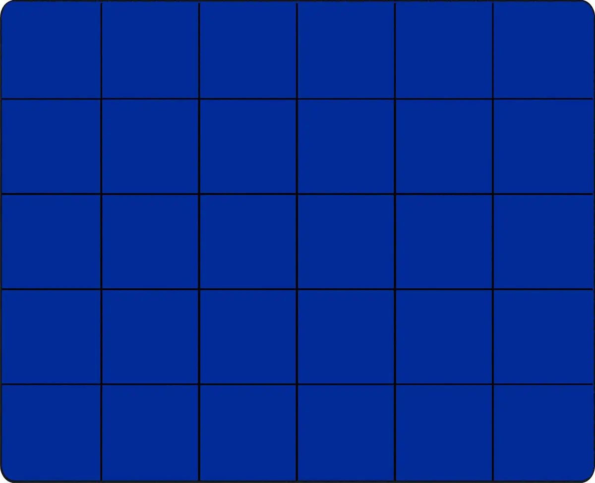 KIDCARPET.COM Blocks Seating Classroom Rug Blue with 24 Squares | Educational Area Rug for Kids - main product image