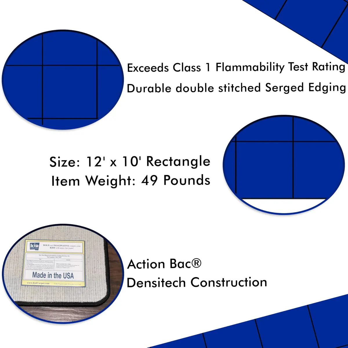 KIDCARPET.COM Blocks Seating Classroom Rug Blue with 24 Squares | Educational Area Rug for Kids - view 8