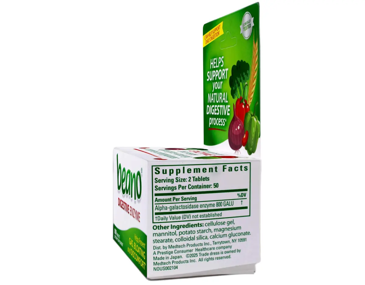 Beano Gas Relief Tablets 100 Count (45 g) | Digestive Enzyme Supplement for Gas and Bloating - view 5