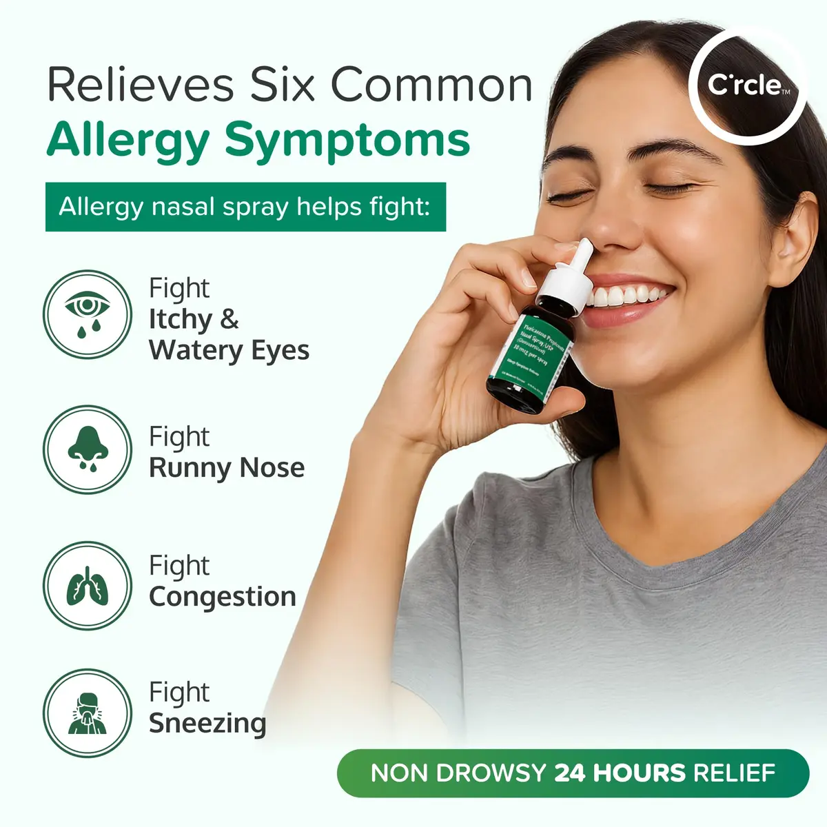 FlutiCare Fluticasone Allergy Nasal Spray 0.54 Fl Oz | 24-Hour Non Drowsy Relief - view 2