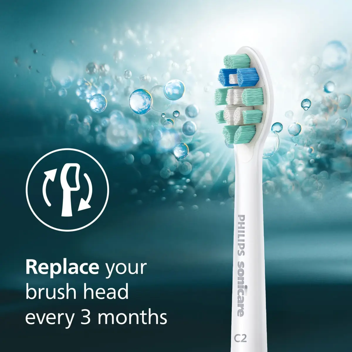 Philips Sonicare C2 Plaque Control Replacement Toothbrush Heads, White, 3 Pack | Removes 700% More Plaque - view 7