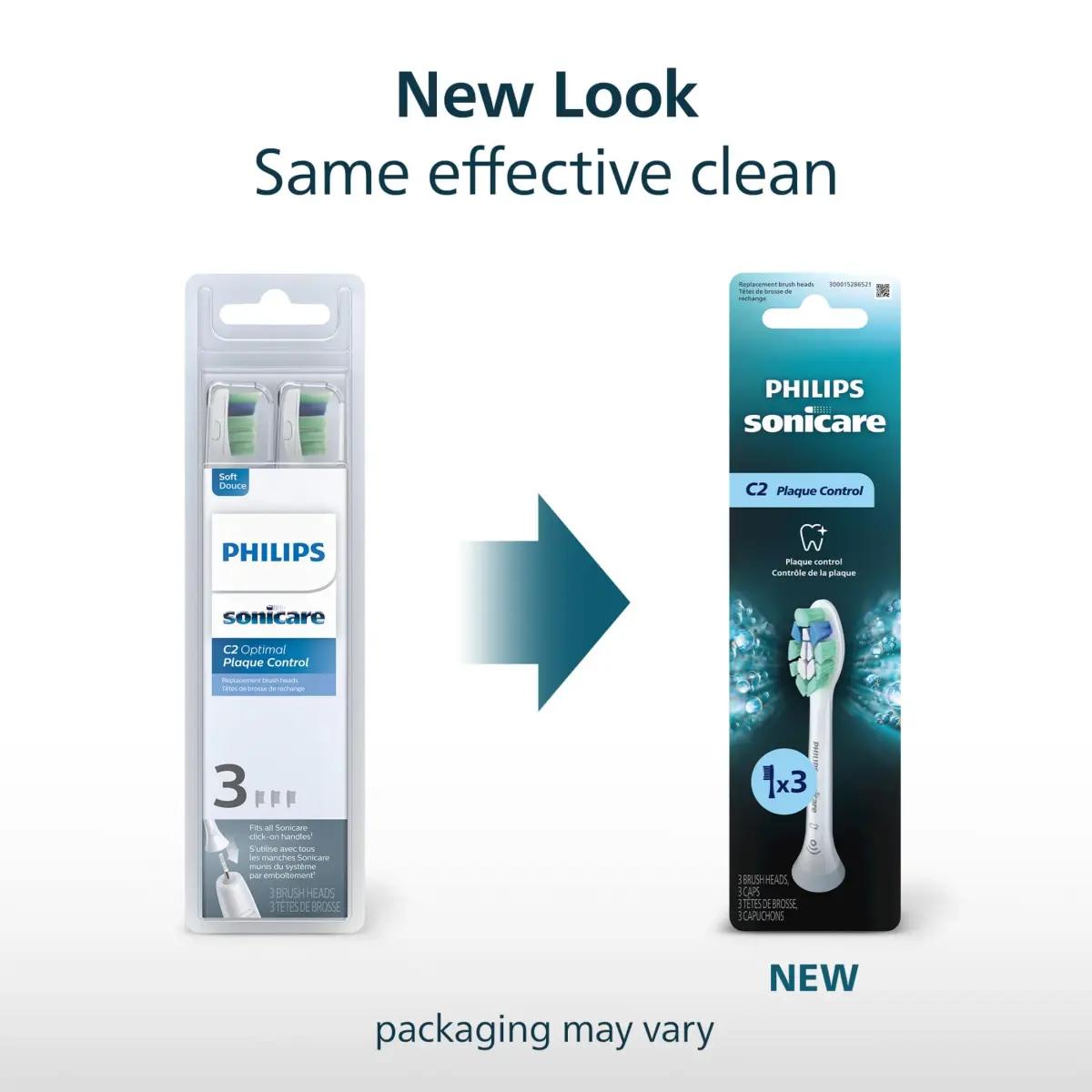Philips Sonicare C2 Plaque Control Replacement Toothbrush Heads, White, 3 Pack | Removes 700% More Plaque - view 2
