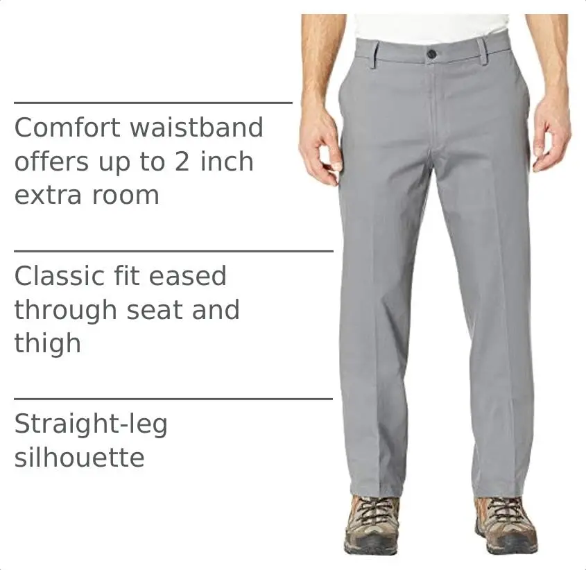 DOCKERS Men's Classic Fit Signature Khaki Lux Cotton Stretch Pants 34W x 29L | All-Day Comfort & Wrinkle-Free Performance - view 5