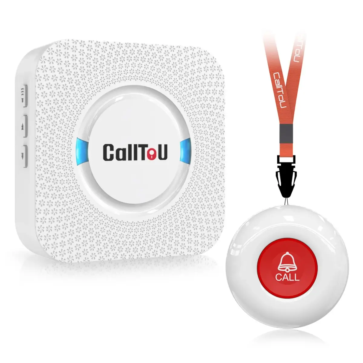 CallToU Wireless Caregiver Pager System with Waterproof Transmitter & 500+ ft Range | 1 Receiver 1 Call Button - main product image