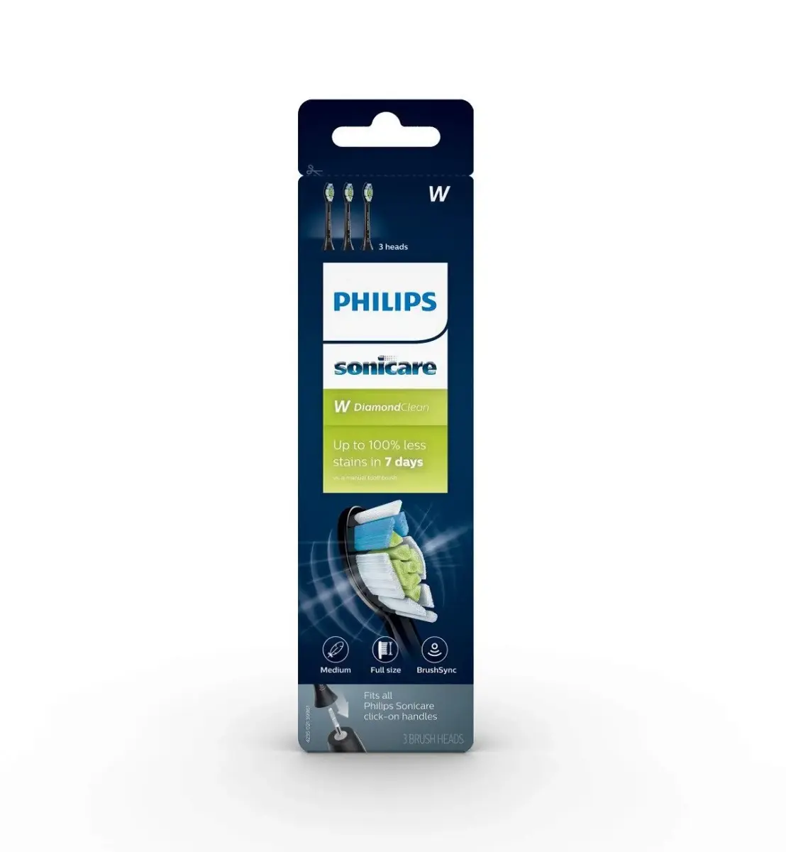 Philips Sonicare W DiamondClean Brush Heads Black 3-Pack | Clinically Tested Whitening & Plaque Removal - view 3