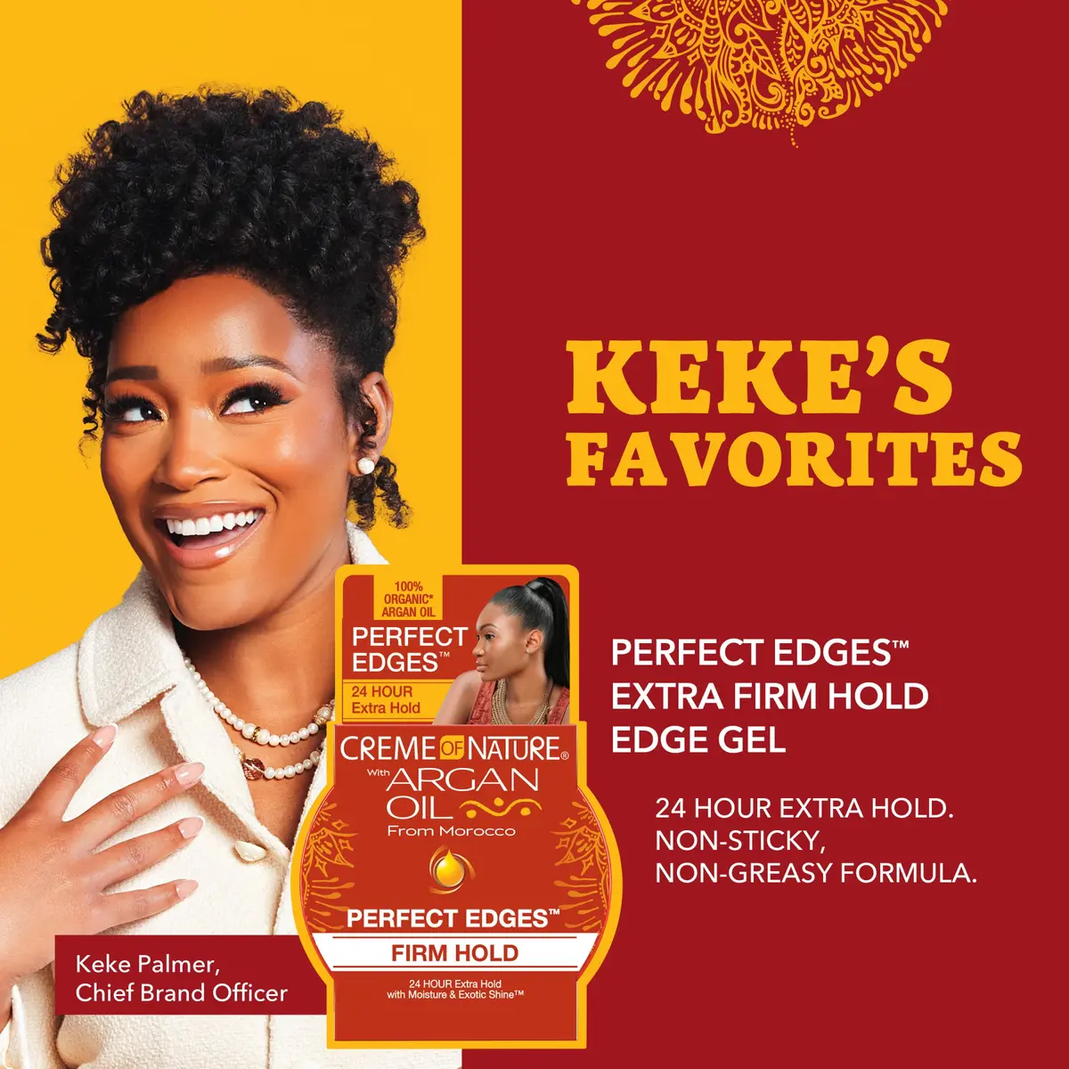 Creme of Nature Argan Oil of Morocco Perfect Edges Extra Firm Hold, 2.25 oz | Long-lasting edge control with organic argan oil - view 3