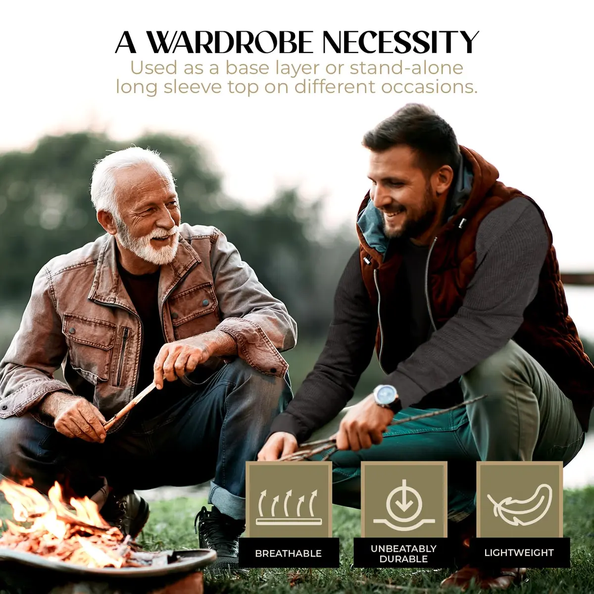 JMR Men’s Thermal Shirt Long Sleeve Heavyweight 100% Cotton Waffle Weave | Warm Breathable Base Layer or Standalone (Charcoal) - view 6