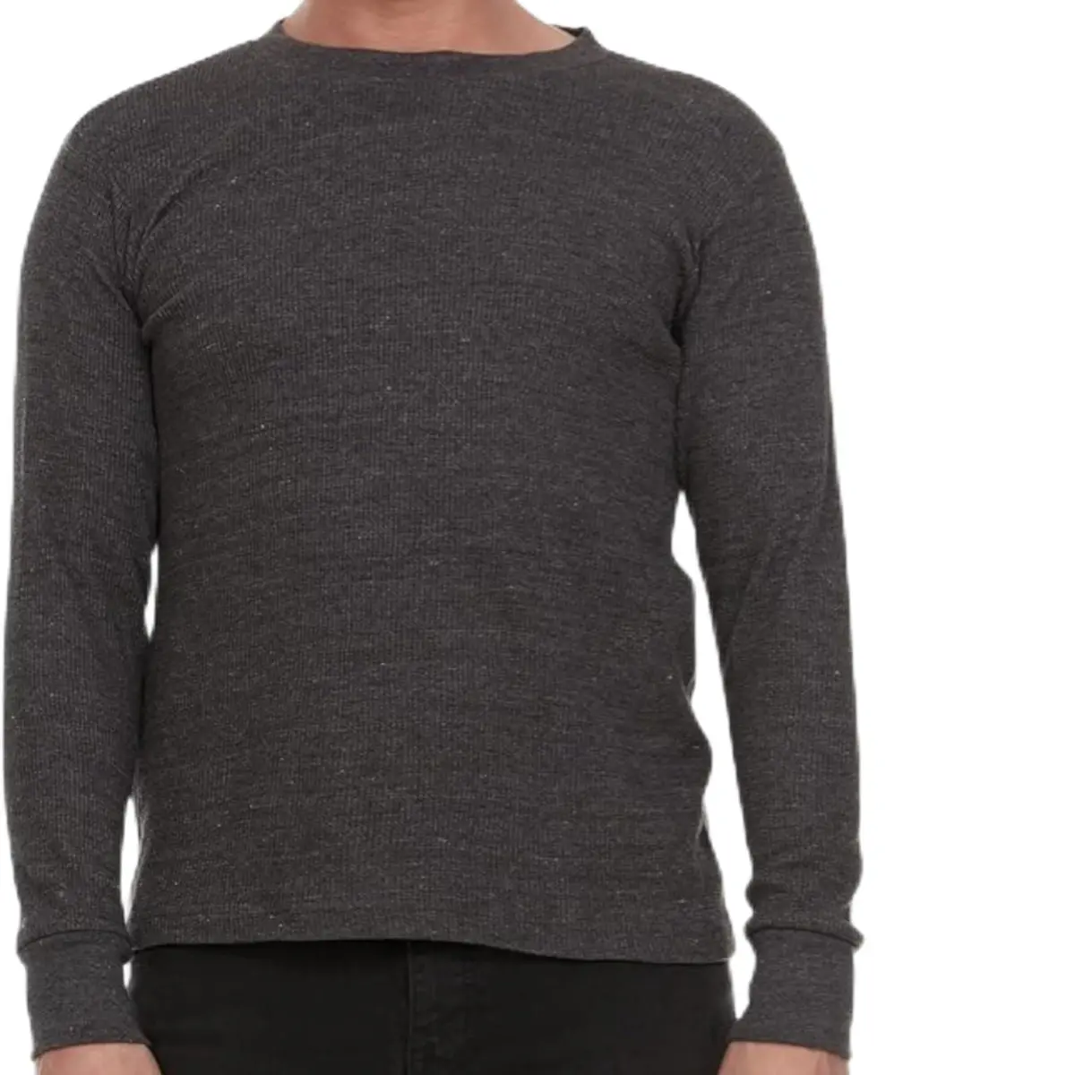 JMR Men’s Thermal Shirt Long Sleeve Heavyweight 100% Cotton Waffle Weave | Warm Breathable Base Layer or Standalone (Charcoal) - main product image