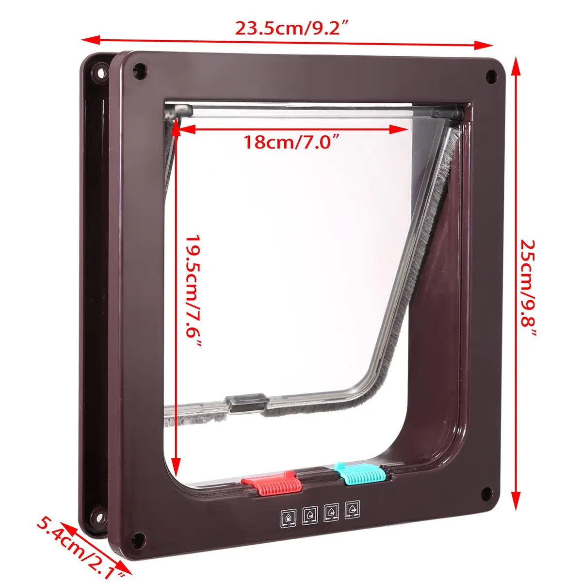 Sailnovo Large Cat Door Flap 9.25" x 9.84" | 4-Way Locking, Weatherproof ABS, Quiet (70-120c) - view 5