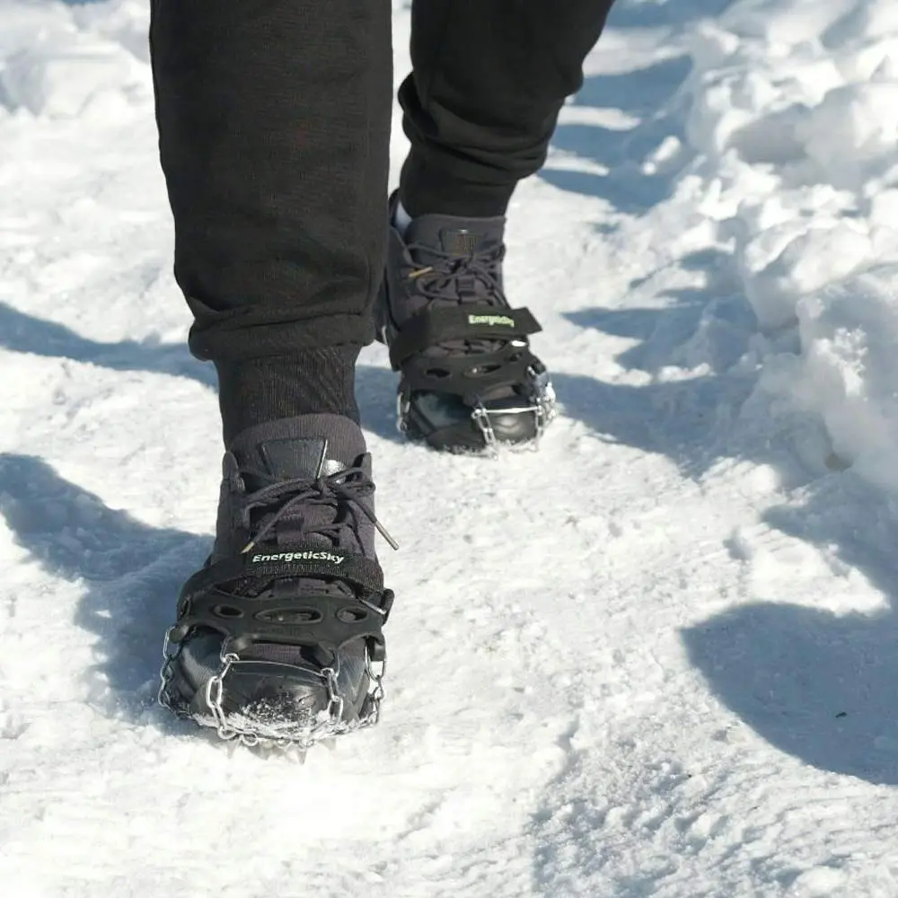 EnergeticSky Traction Cleat - Stainless Steel Spikes & Silicone, All-Season Ice & Snow Ground Grip, Unisex (Large) - view 2