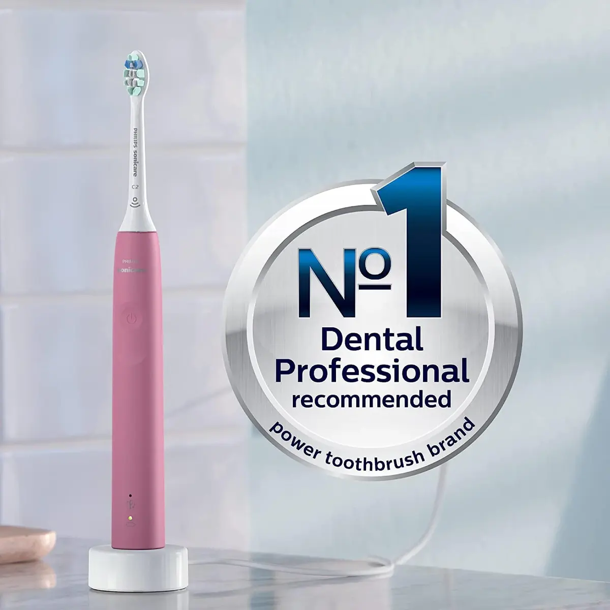 Philips Sonicare ProtectiveClean 4100 Rechargeable Electric Power Toothbrush, Pink, 1 Count | Gentle Clean with Pressure Sensor - view 3