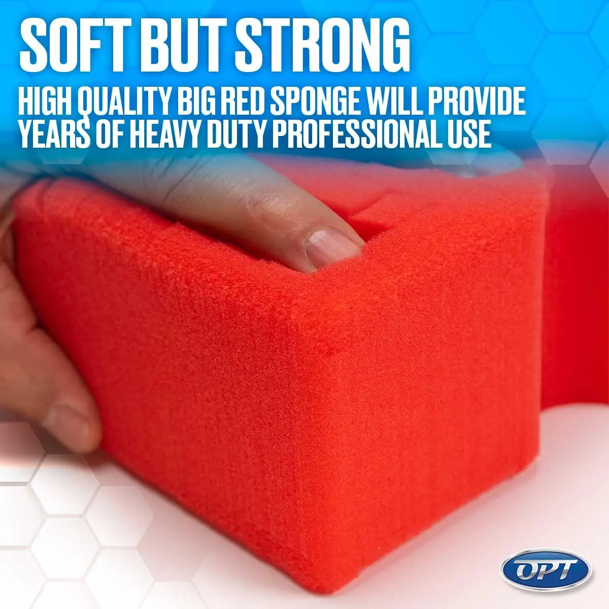 Optimum Big Red Sponge – The Original Made in USA Crosscut Rinseless Sponge - Safe for All Paint Types, Use for No Rinse Vehicle Wash and Car Wash Soap - view 3