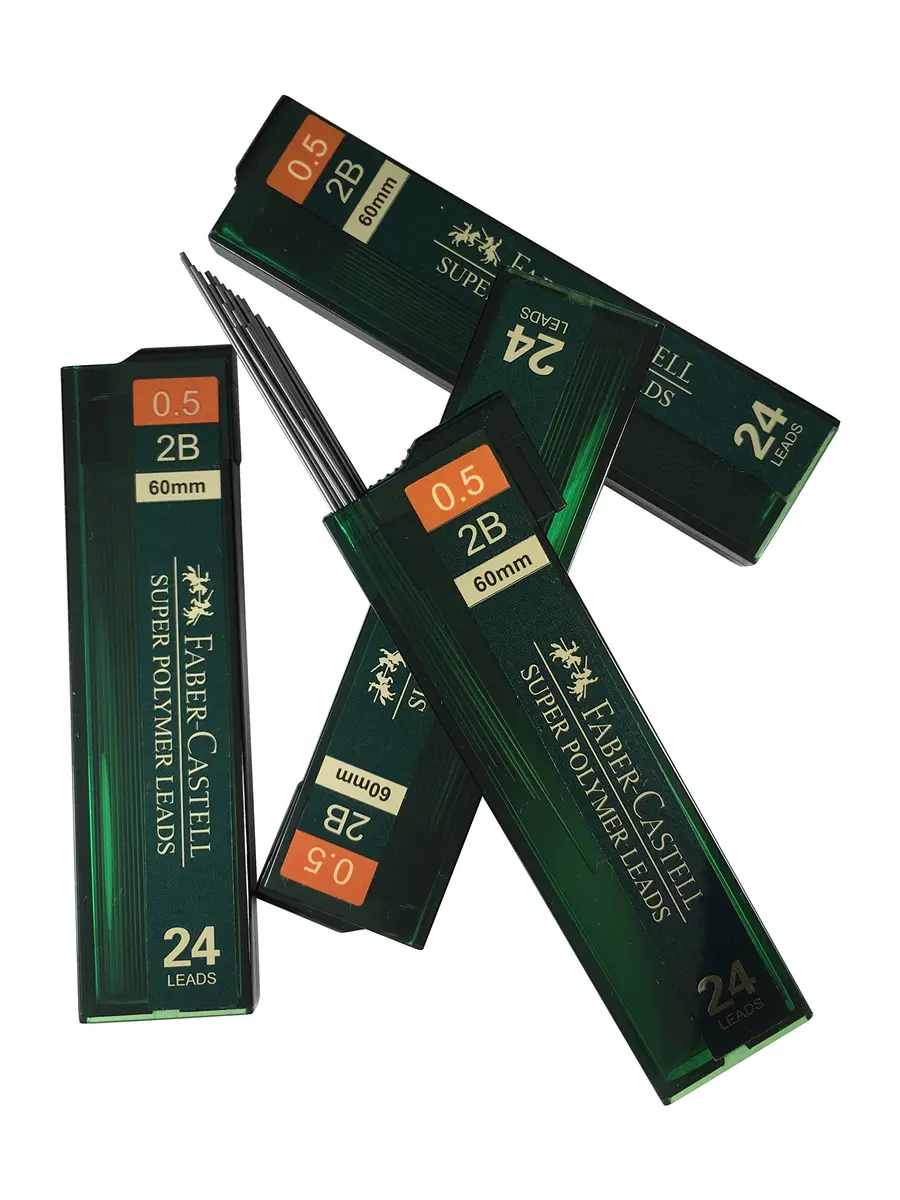 Faber-Castell 0.5mm 2B Mechanical Pencil Refills | 96 Leads in 4 Tubes, Compatible with 0.5mm Pencils - view 5
