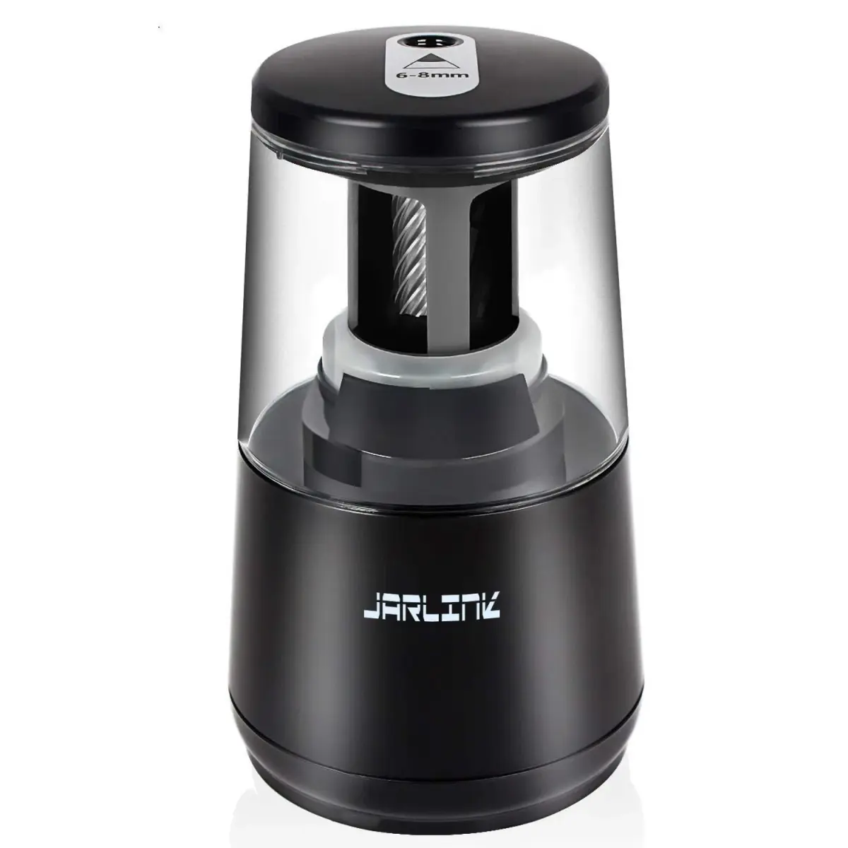 JARLINK Heavy Duty Electric Pencil Sharpener with Helical Blade & Auto Stop | 6-8mm Pencils, Black - main product image