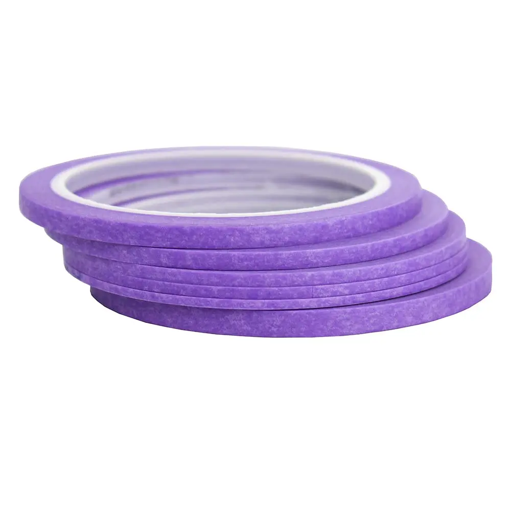 JINBING Purple Washi Masking Tape Set | 5 Rolls, 2mm-6mm Widths, 25m Length Each | DIY Nail Art & Crafting - main product image