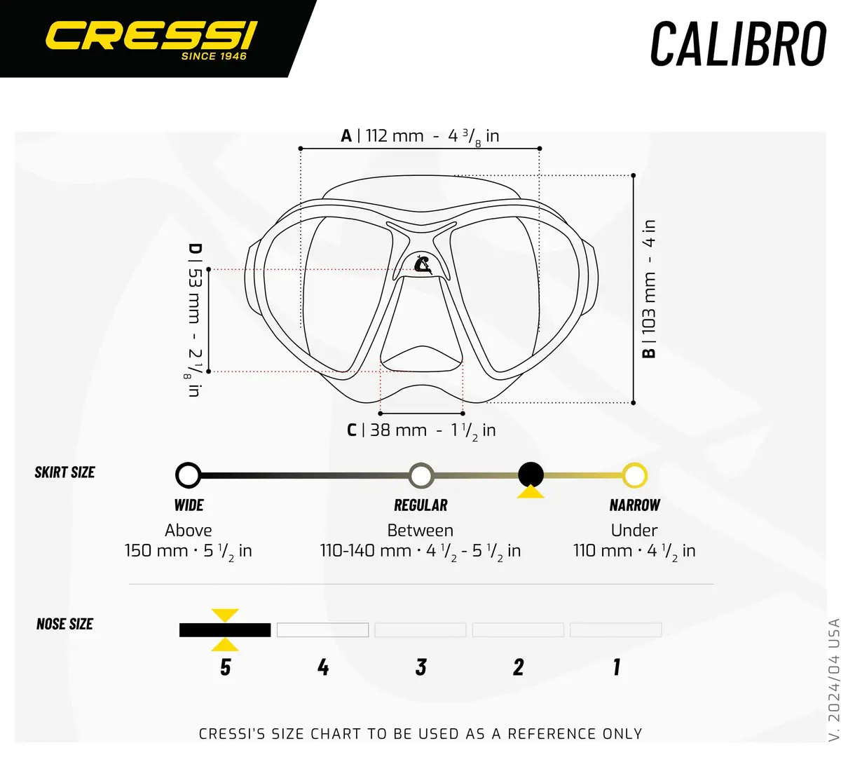 Cressi Calibro Low Volume Dive Mask, Clear/Black | Fog-Stop System & Wide Field - view 5