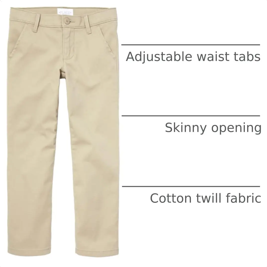 The Children's Place Girls Skinny Chino Pants Sandy Single 6 | Slim Fit, Mid Rise, Stretch Comfort - view 4